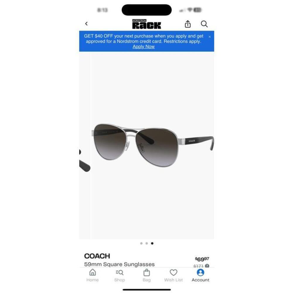 Coach 59mm Square Sunglasses